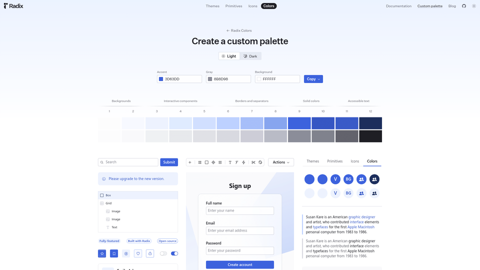 Radix Color Palette