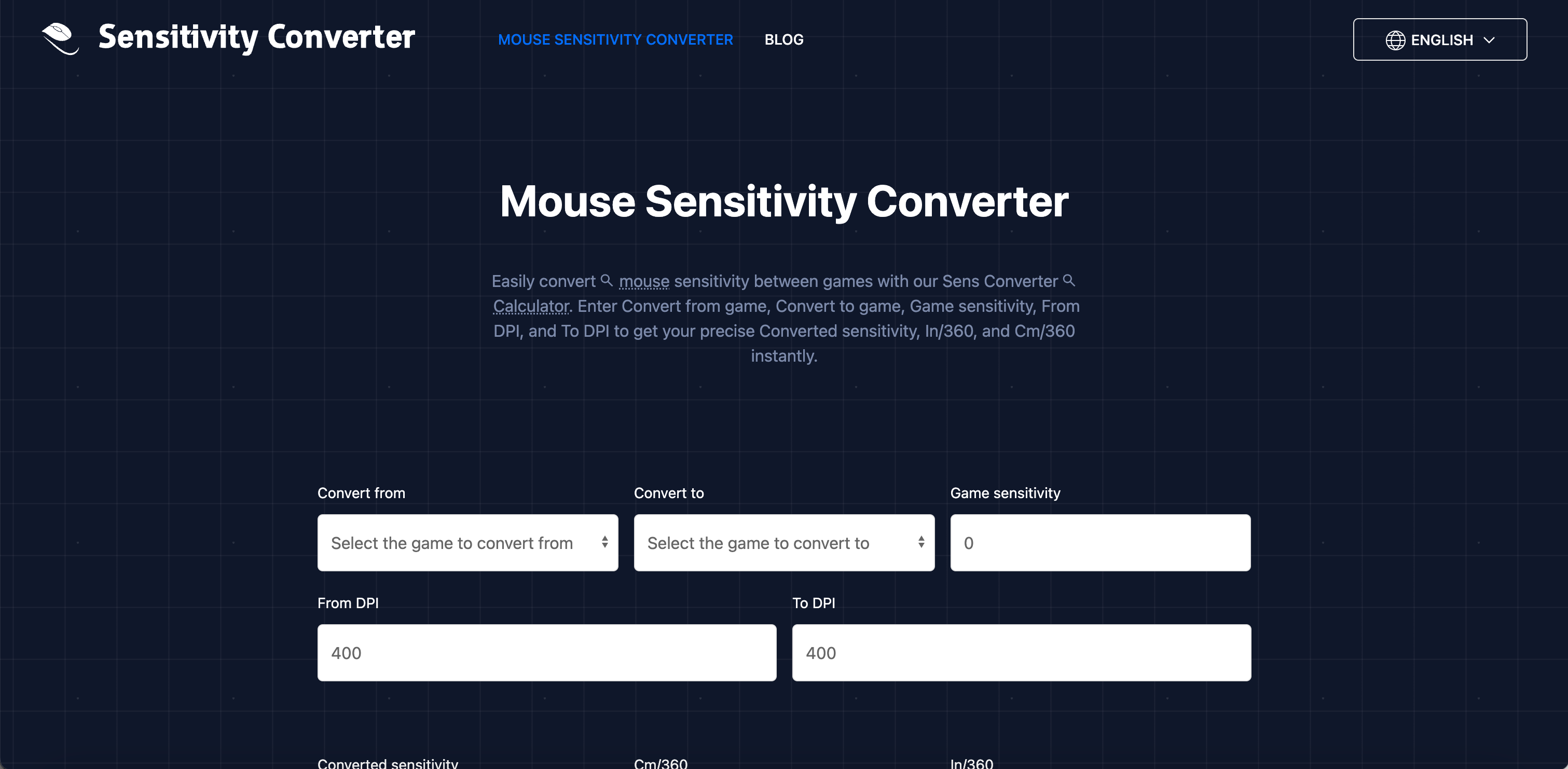 Mouse Sensitivity Converter
