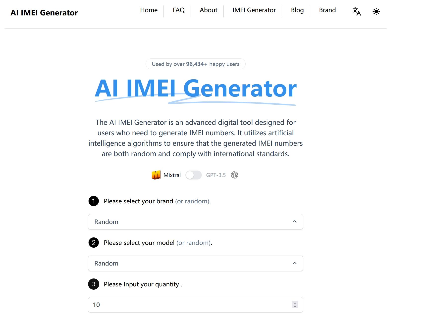 AI IMEI Generator