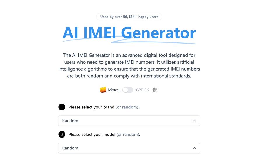 AI IMEI Generator AI IMEI Generator