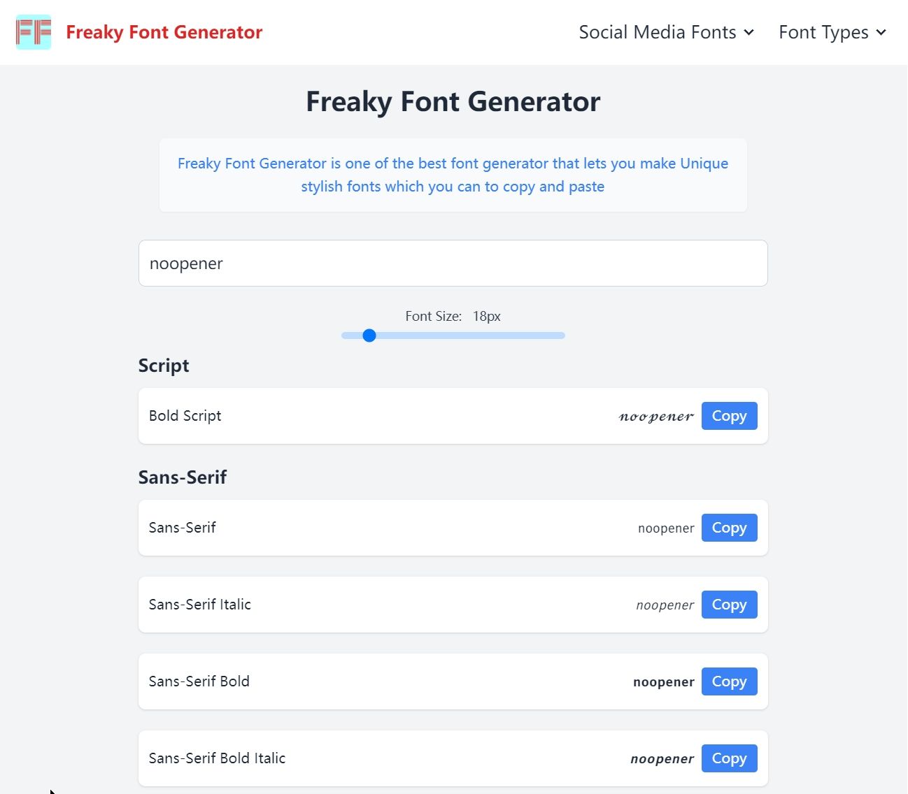 Freaky Font Generator