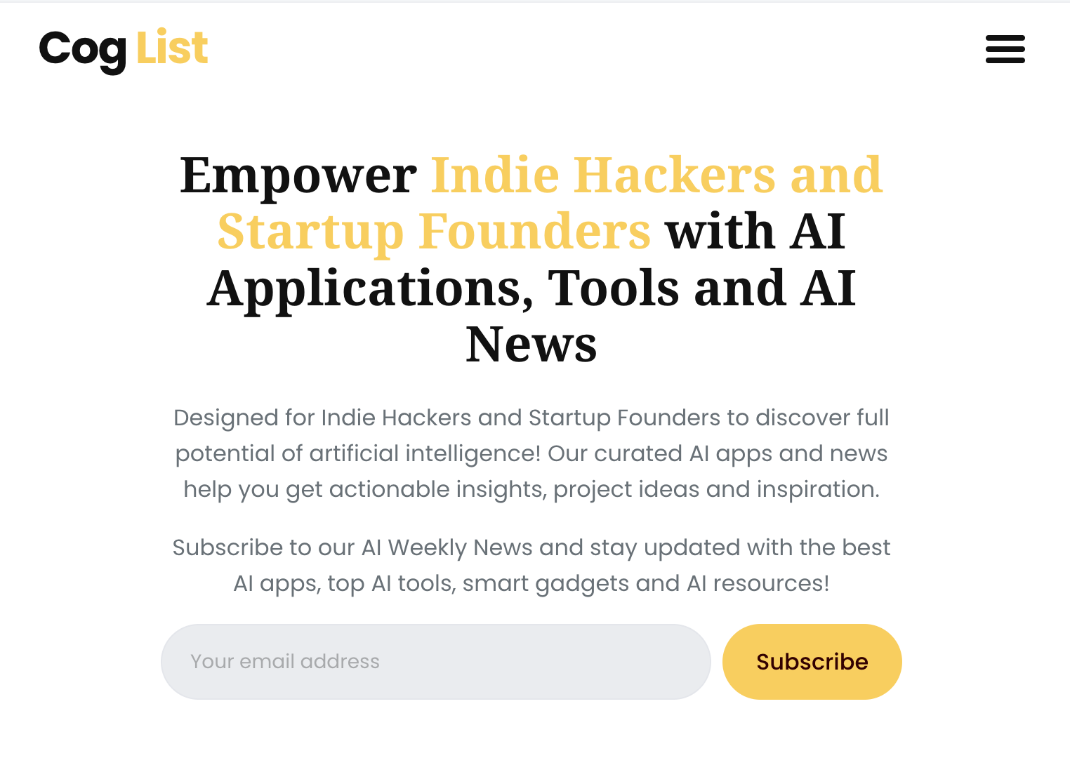 CogList for Indie Hackers