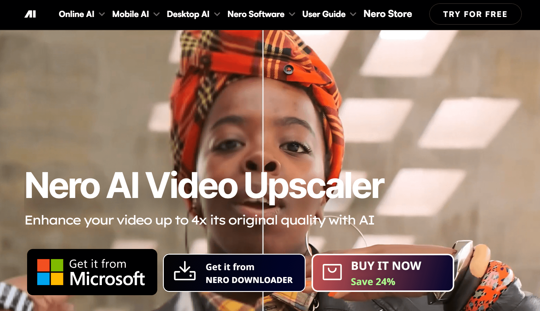 Nero AI Video Upscaler