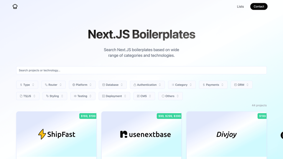 Next.JS Boilerplates
