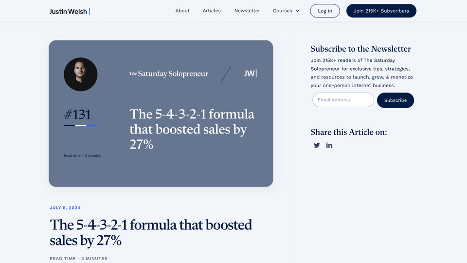 The 5-4-3-2-1 formula that boosted sales by 27% The 5-4-3-2-1 formula that boosted sales by 27%