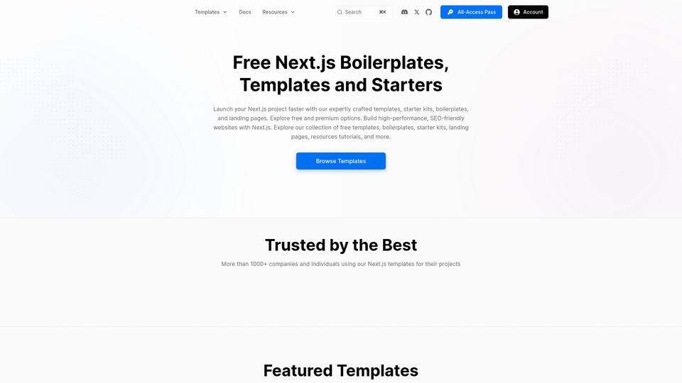 Next.js Templates Next.js Templates