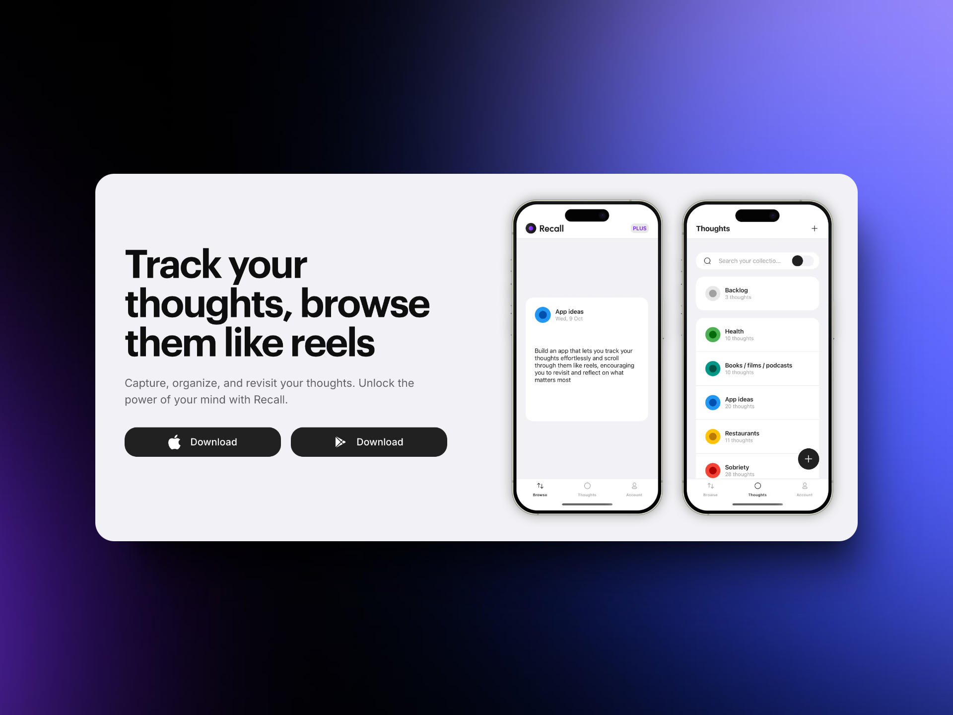 Recall: Track Your Thoughts