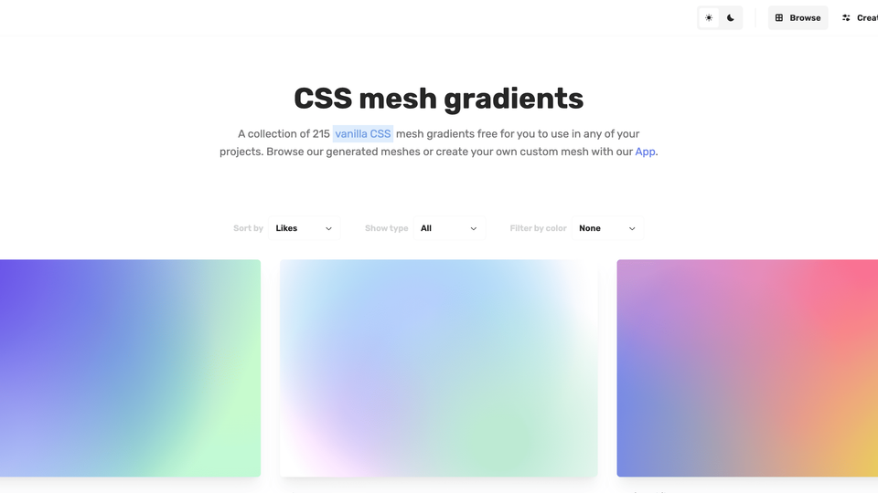 CSS mesh gradients