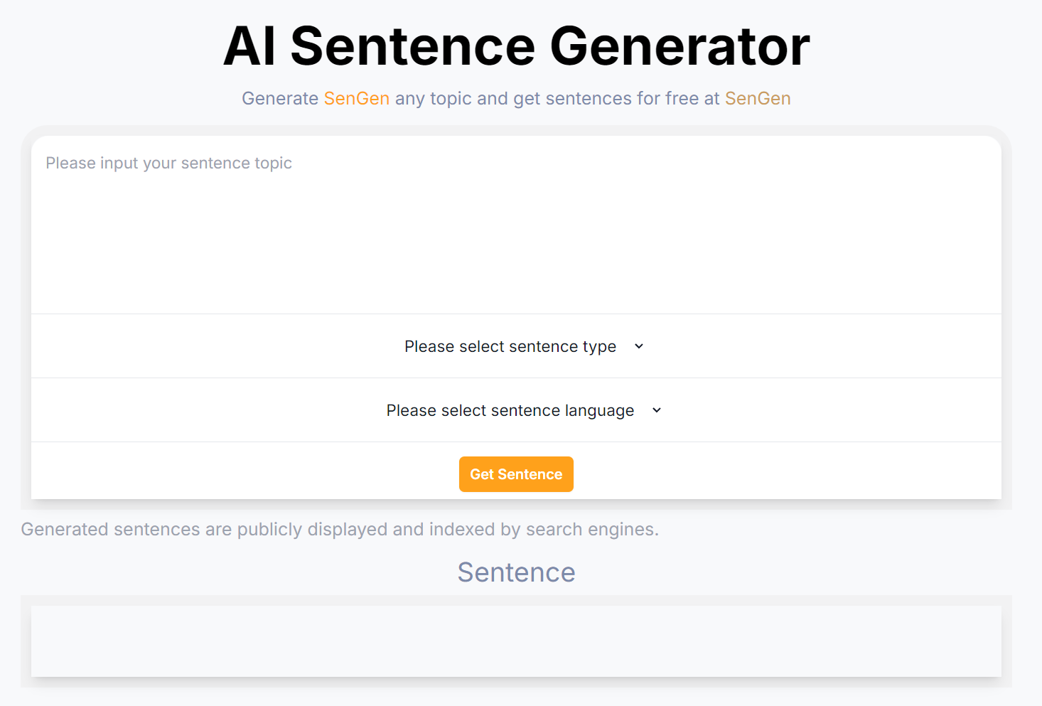 SenGen - AI句子生成器