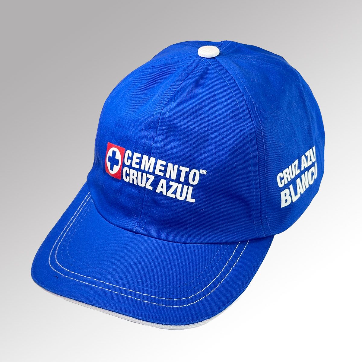 Gorra de gabardina con visera tipo sandiwch con bordados CEMENTO CRUZ AZUL