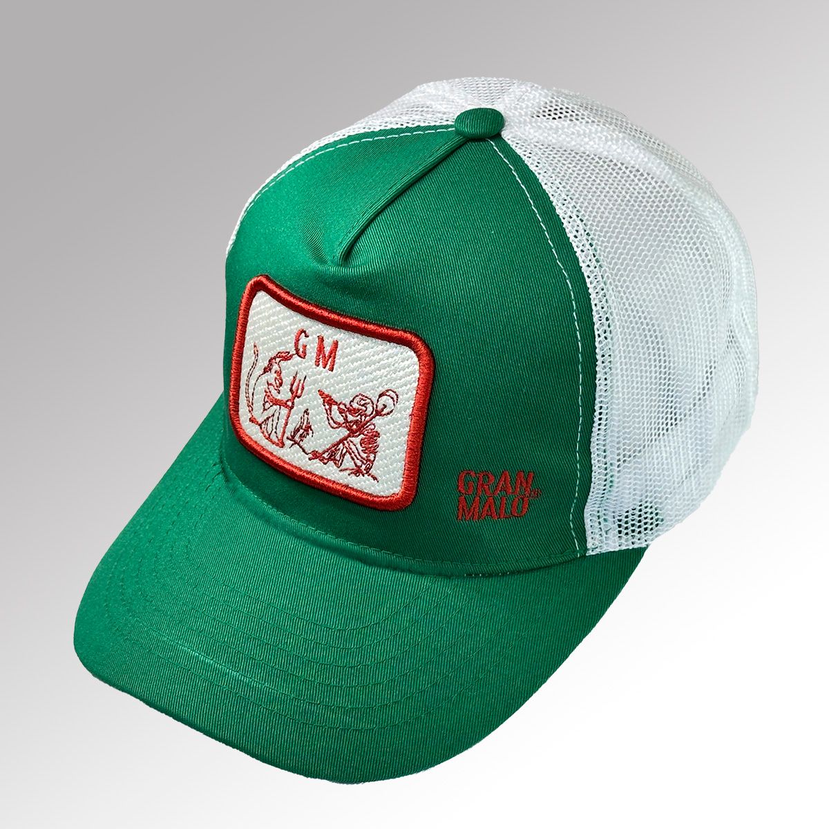 Gorra de gabardina/malla de 5 gajos con parche bordado TEQUILA GRAN MALO