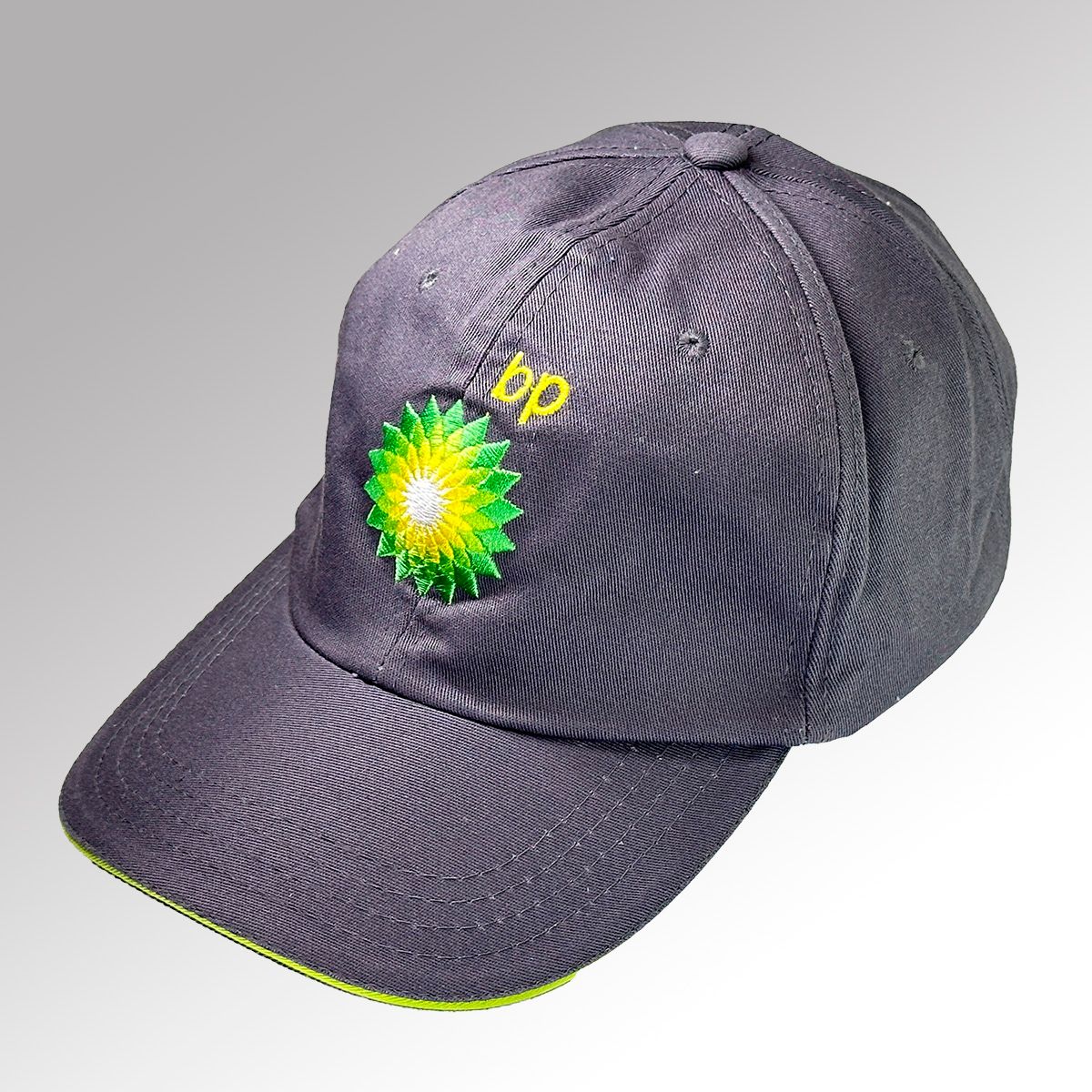 Gorra de tafetan con visera tipo sandiwchs con bordado plano BP GASOLINERAS