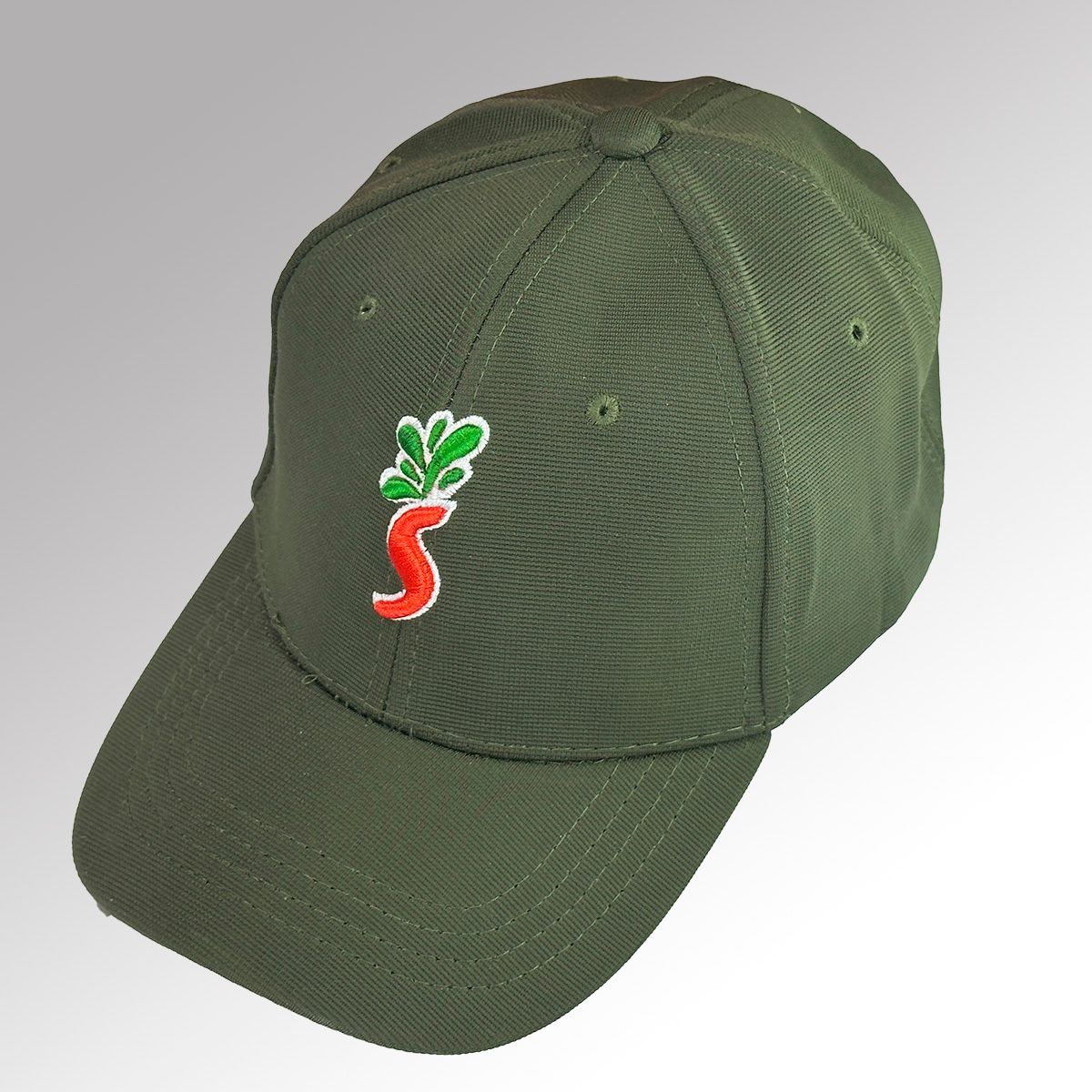 Gorra springflex verde olivo con bordado 3D REFRESCO SQUIRT