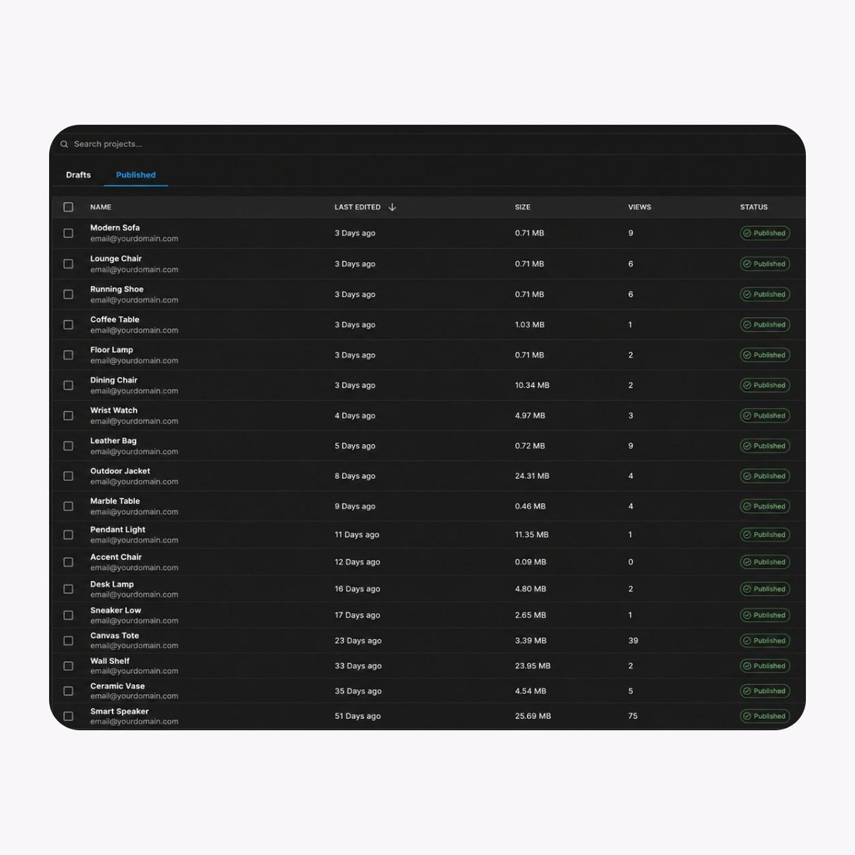 SwiftXR Project List
