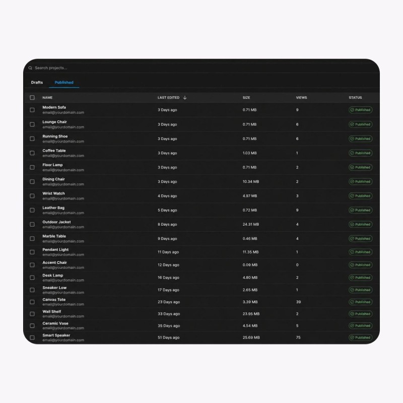 SwiftXR Project List