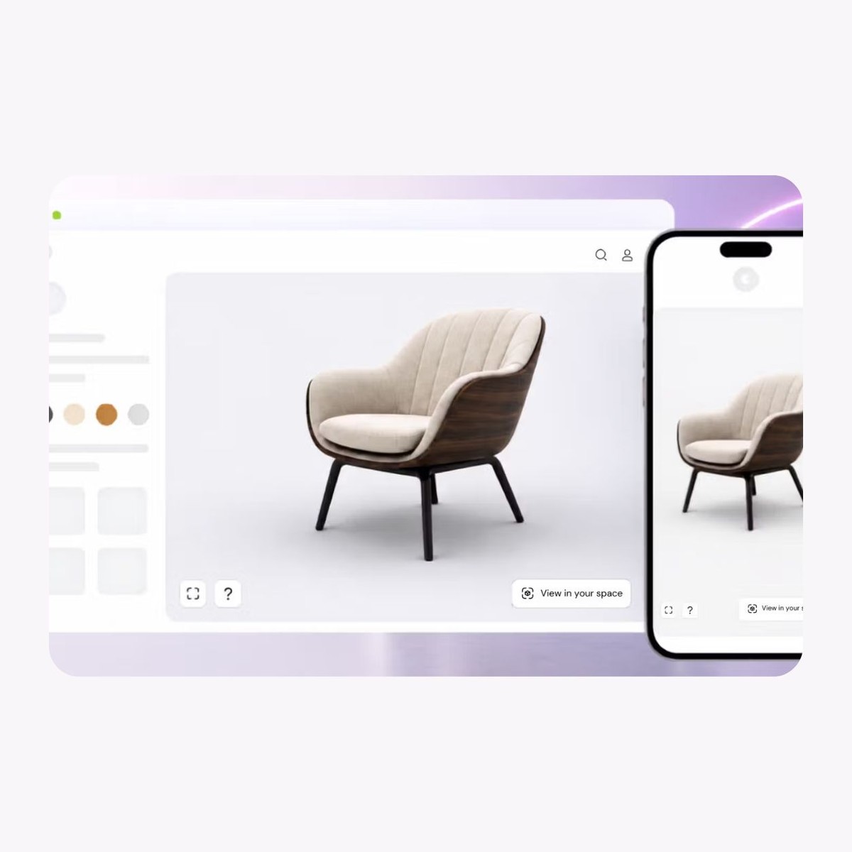 3D sofa viewer across devices.