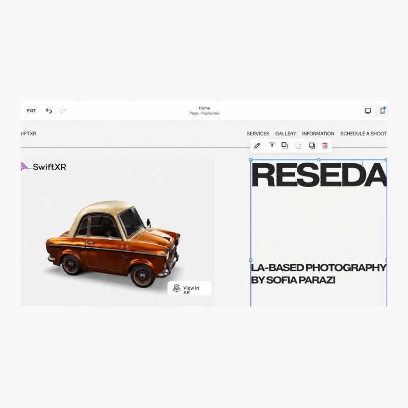 Squarespace Commerce with SwiftXR viewer