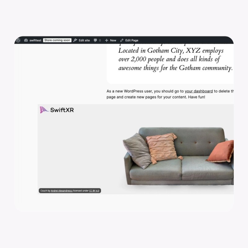 SwiftXR WordPress plugin