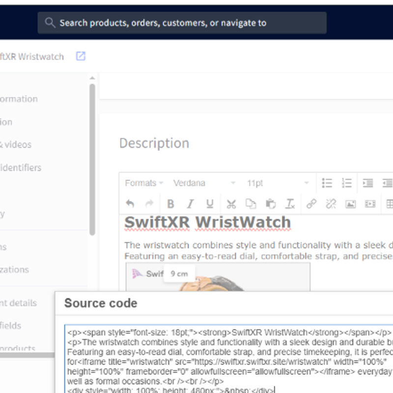 SwiftXR embed in a BigCommerce Stencil theme