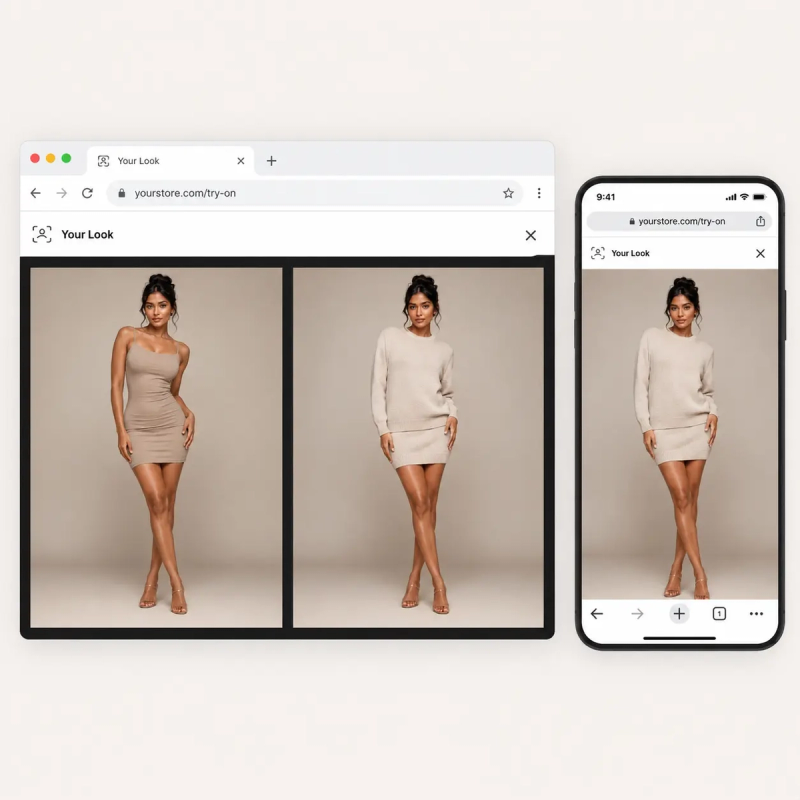 Virtual tryon browser native