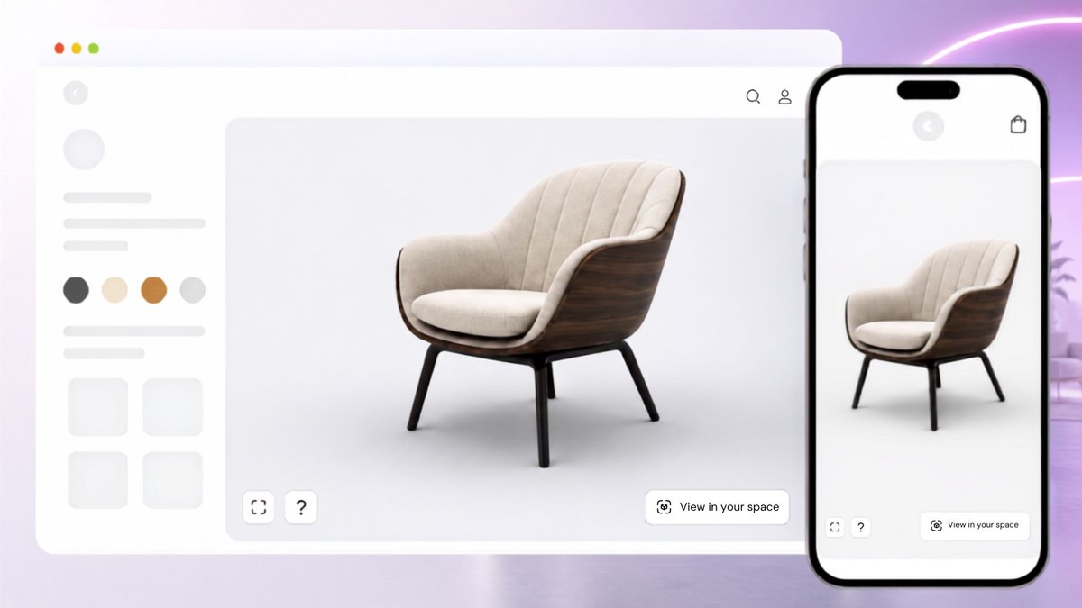 Published SwiftXR example showing a chair viewer on a website and phone.