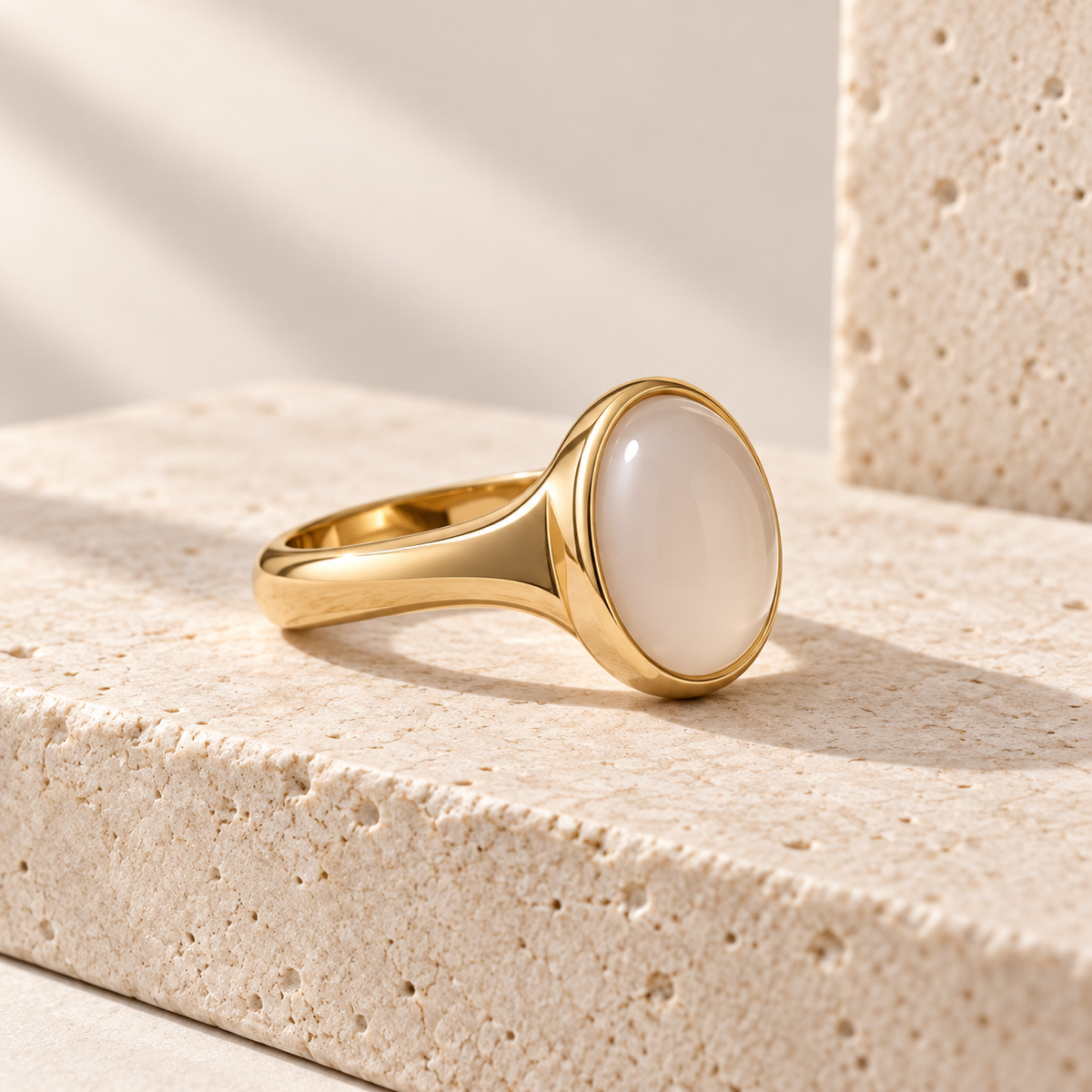 Fictional ring shown from an oblique angle to illustrate visual inspection.