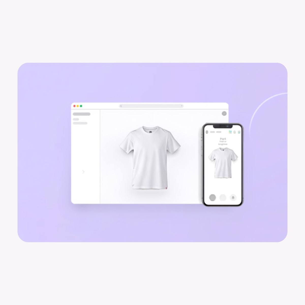 Desktop and mobile mockup of a 2D print customization tool.