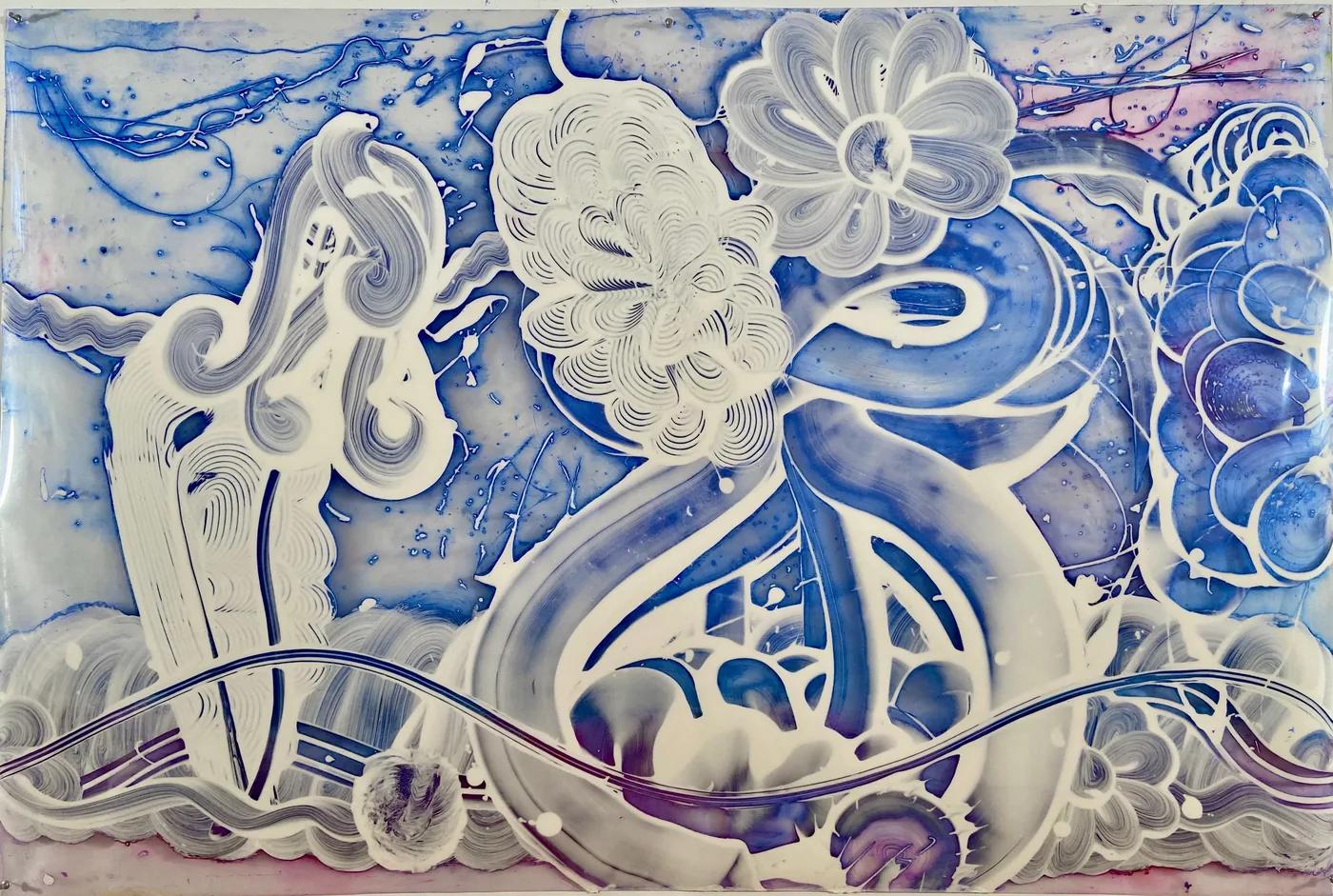 Catherine HOWE, Reverse Mylar Painting (Bellflower)