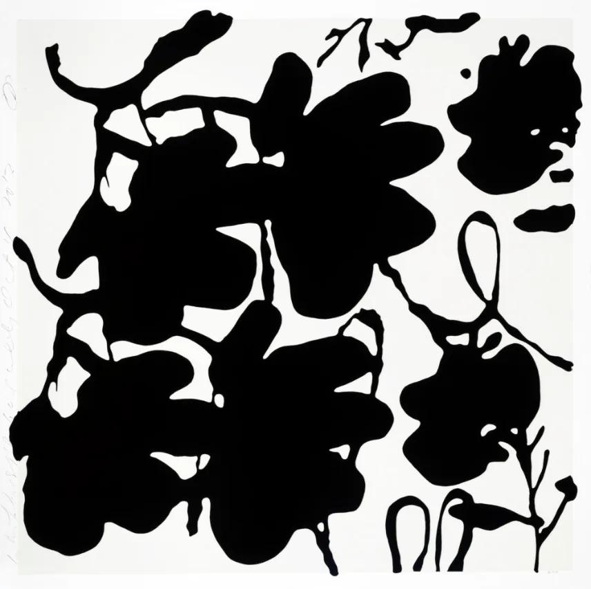 Donald SULTAN, Lantern Flowers, Black and White, Oct 4, 2017