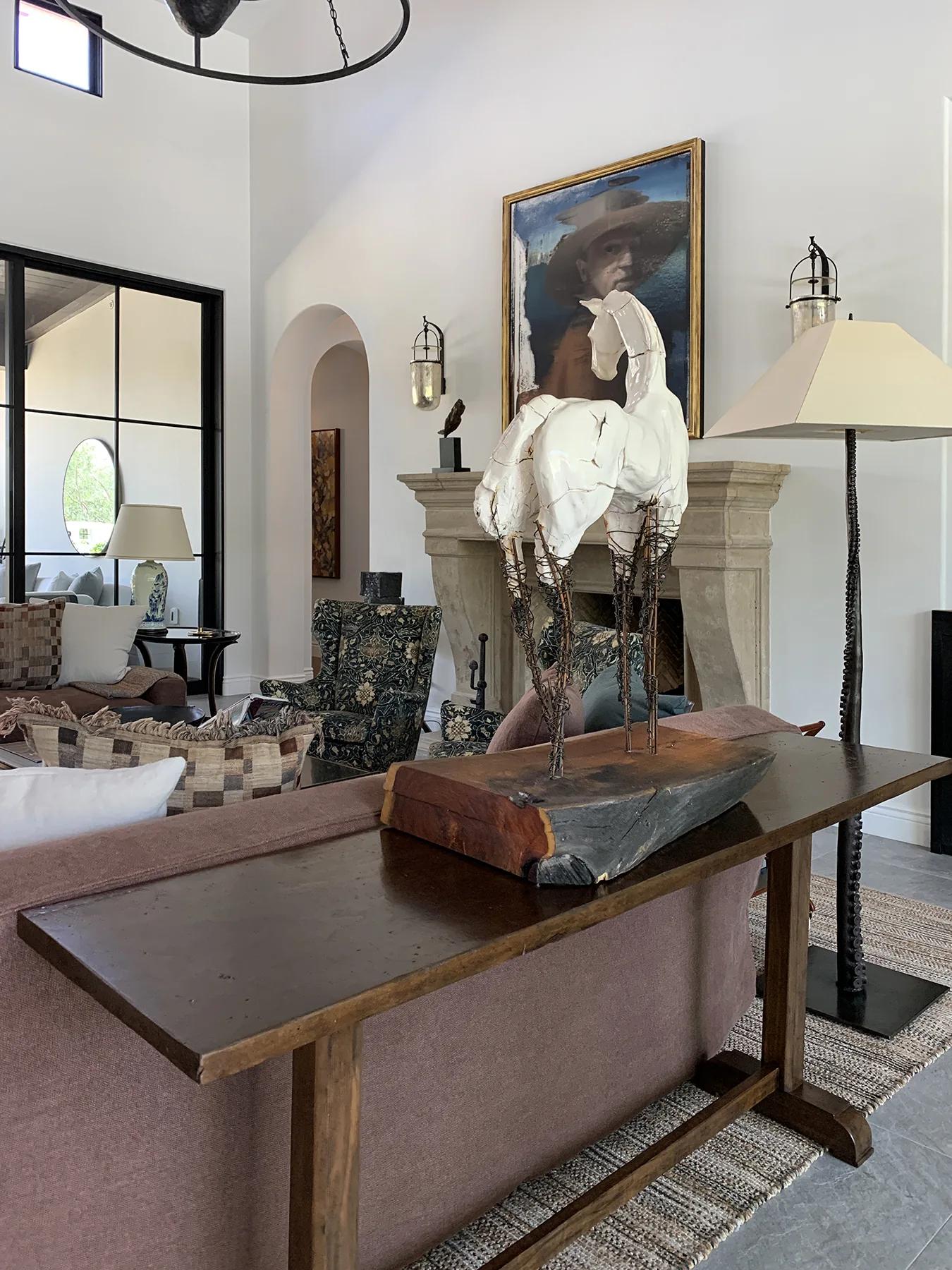 Carl DAHL sculpture, with Phillip BULLER painitng in the background