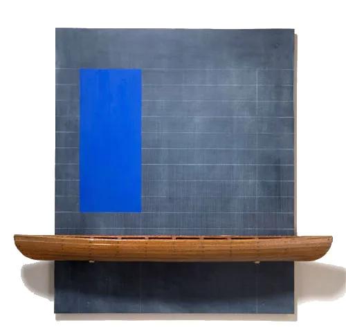 David RUDDELL, Blackboard with Blue, Shellac Boat