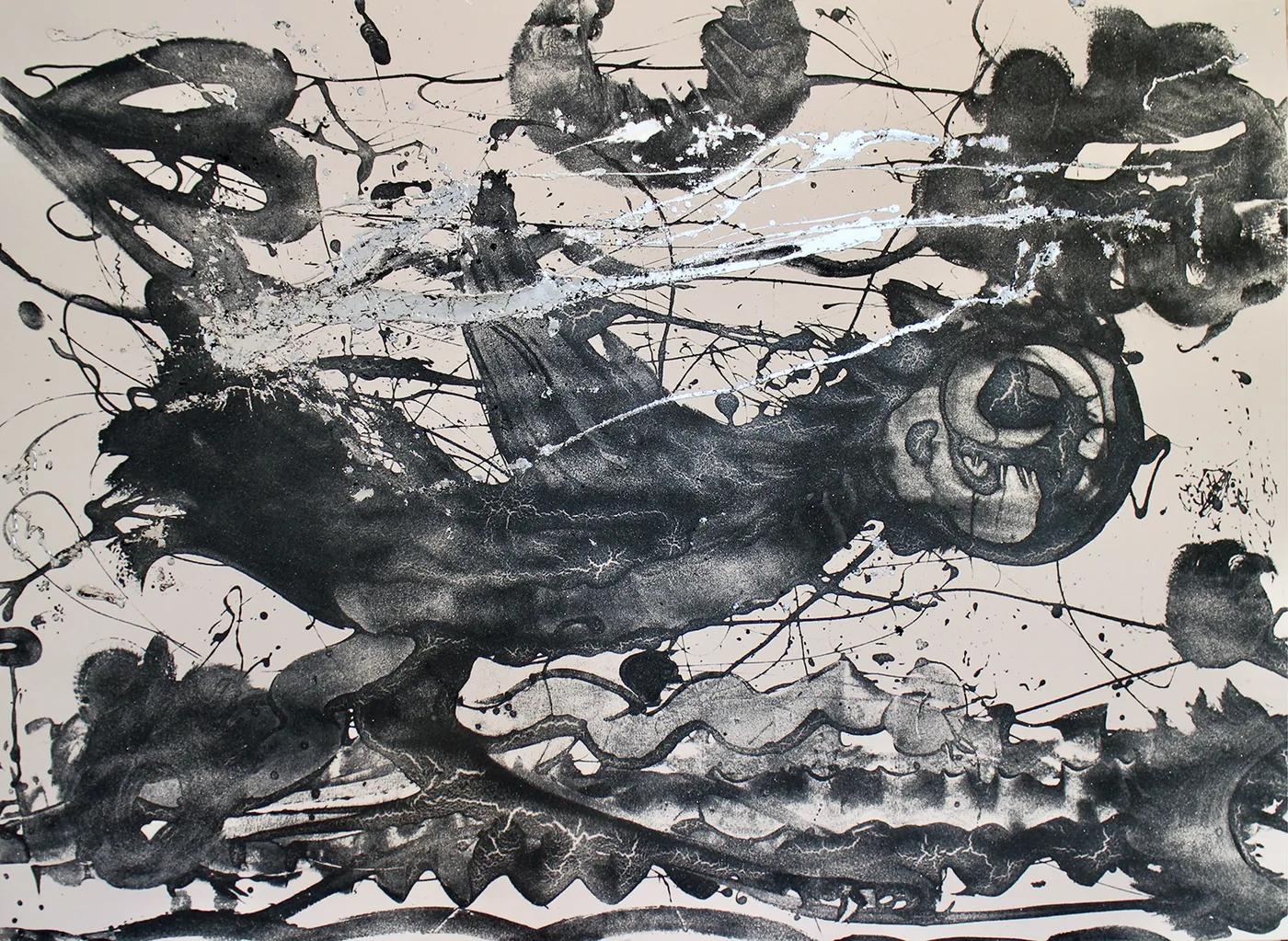 Catherine HOWE, Carborundum and Silver (Running Bird)
