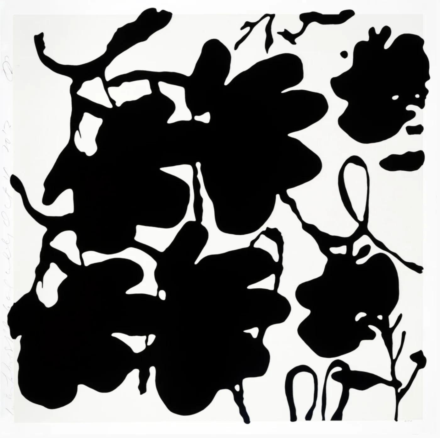 Donald SULTAN, Lantern Flowers, Black and White, Oct 4, 2017
