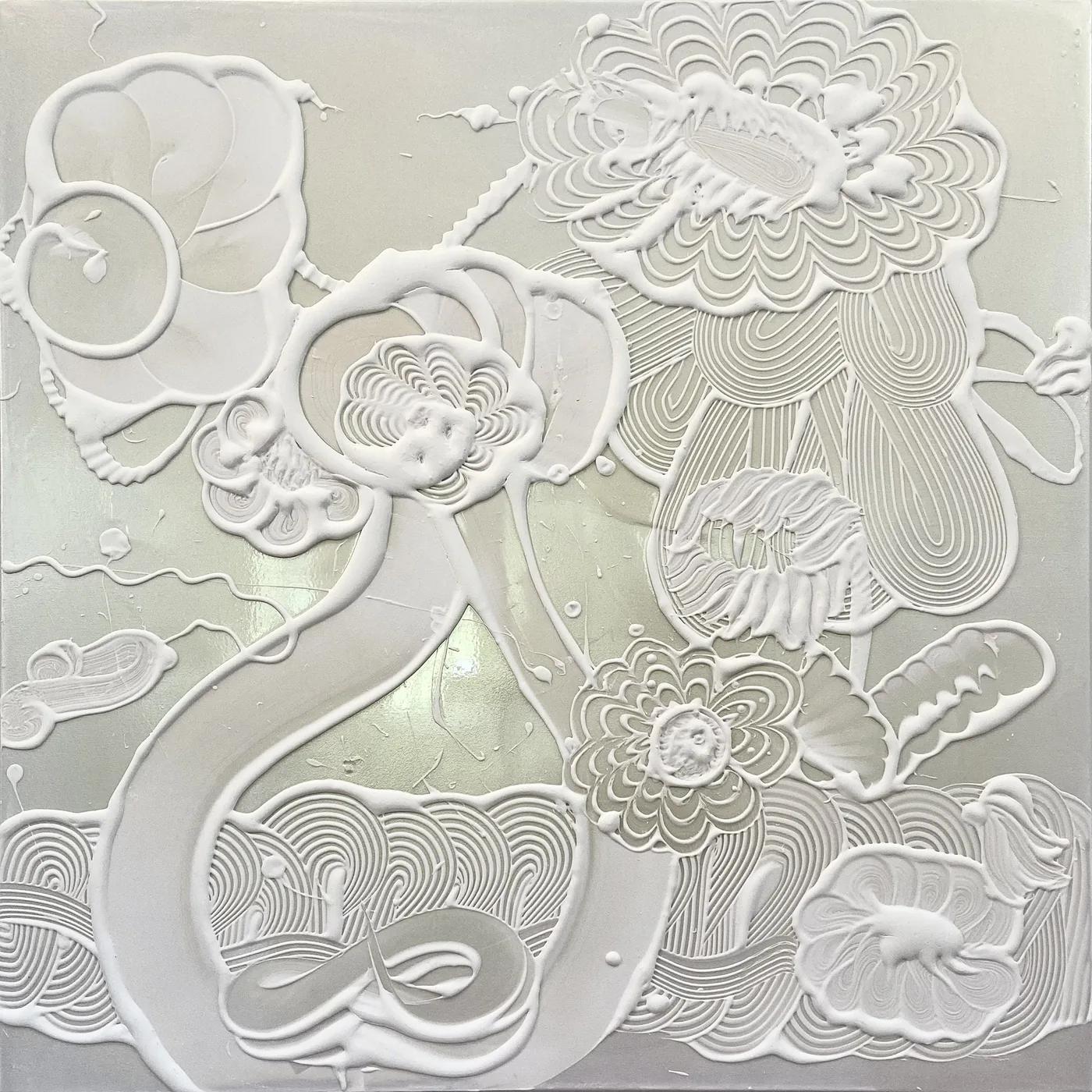 Catherine HOWE, Iridescent White Painting, Gold/Silver (Veronica)