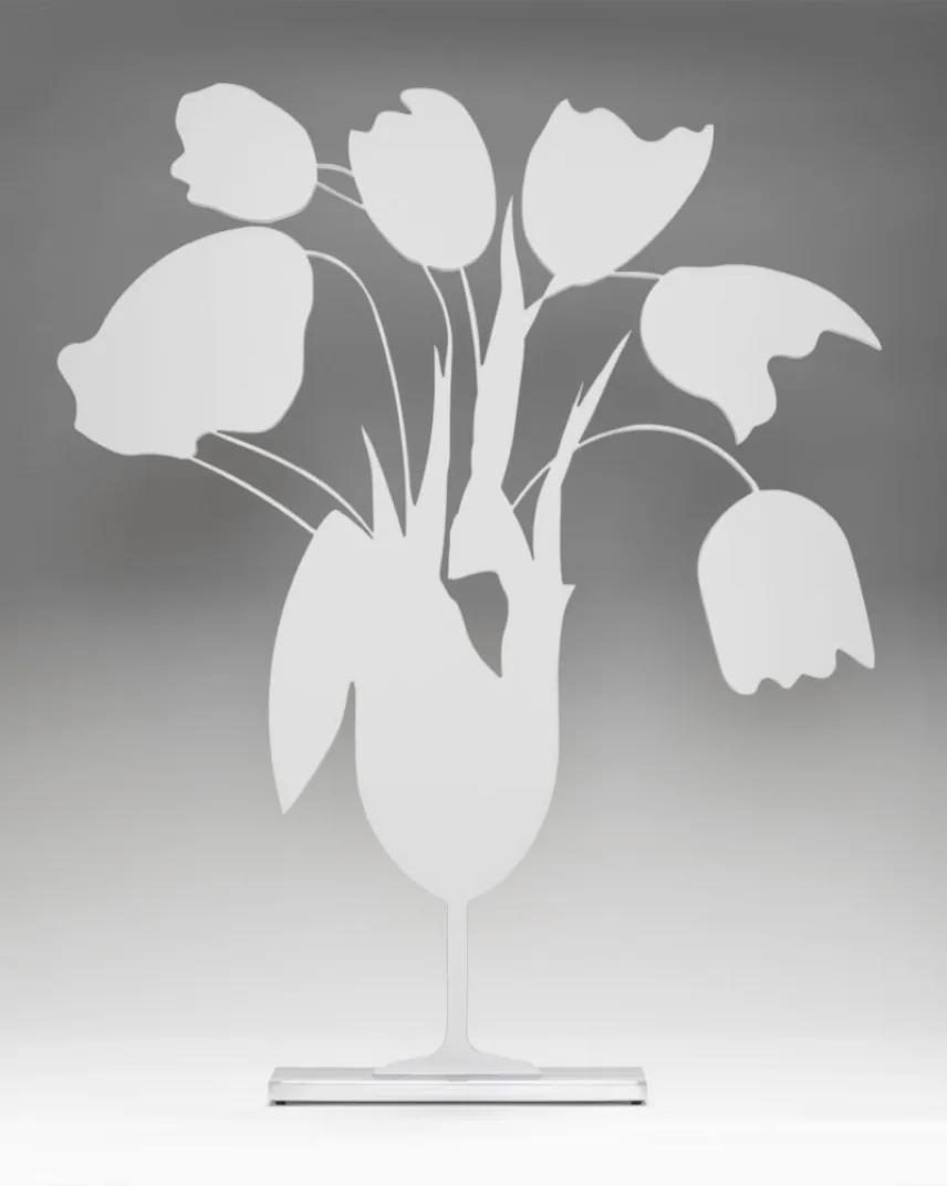 Donald SULTAN, White Tulips and Vase, April 4, 2014
