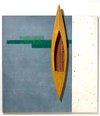 David RUDDELL, Blackboard with Green, Shellac Boat