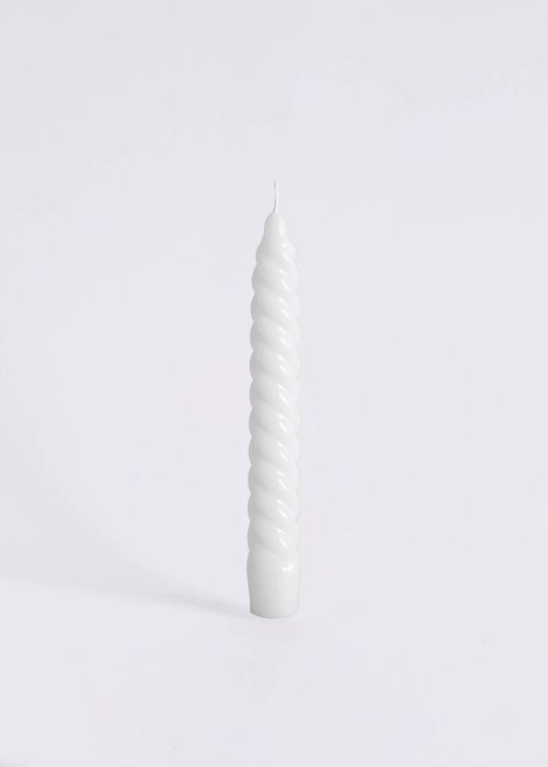 Vela Castiçal Zig Zag Branco