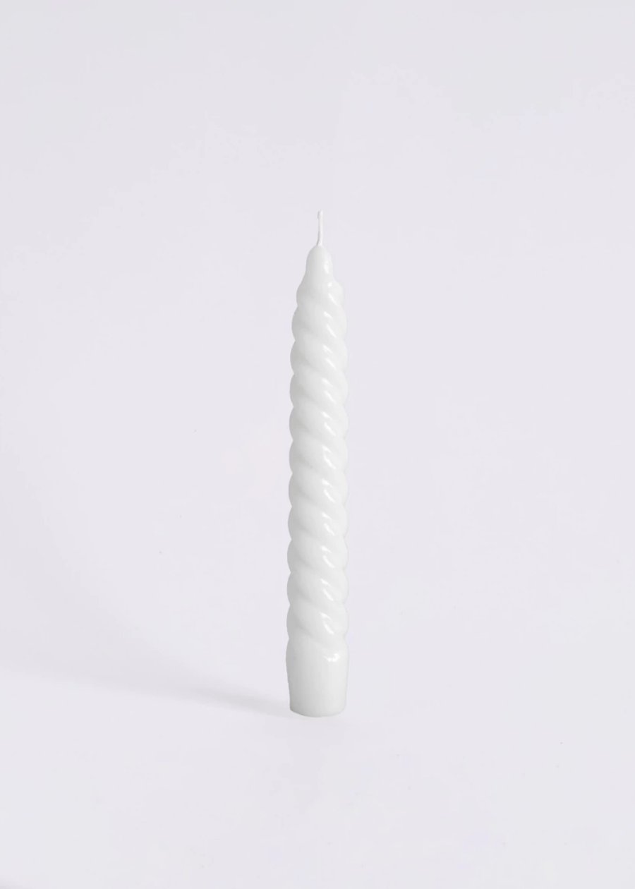 Vela Castiçal Zig Zag Branco