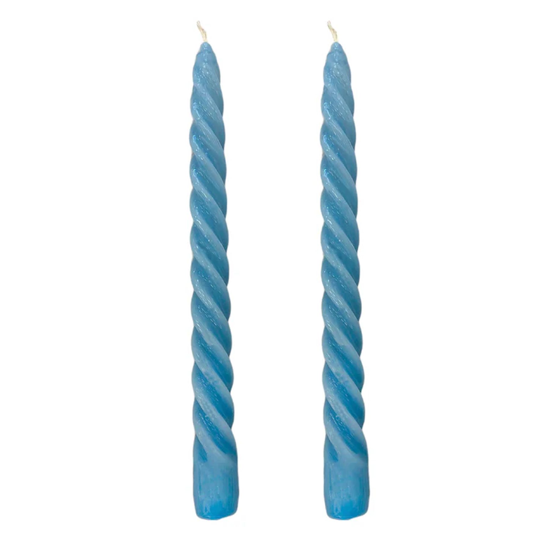 Dupla Vela Castiçal Twist Azul Claro 3