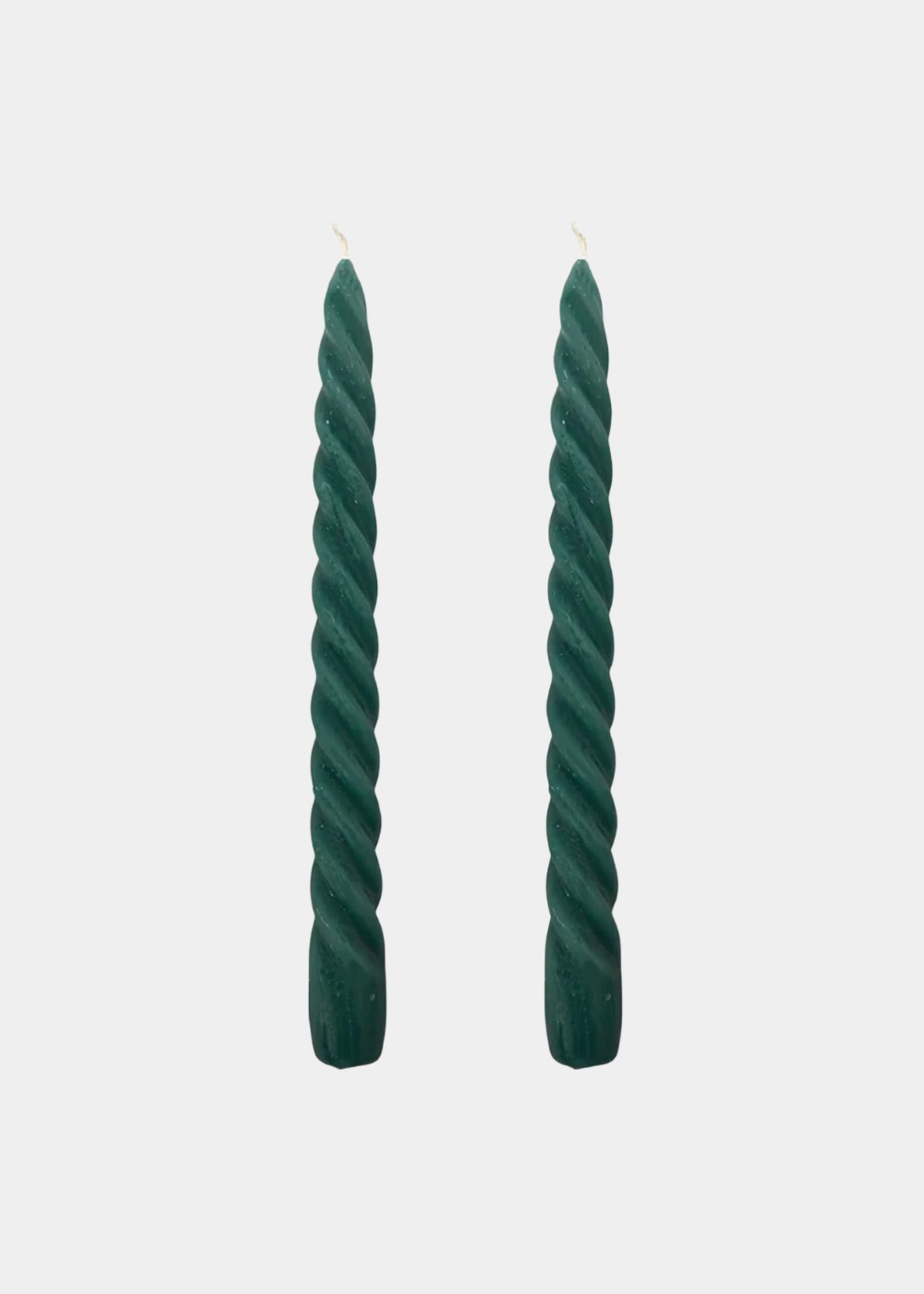 Dupla Vela Castiçal Twist Verde Escuro 2