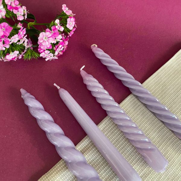 Vela Castiçal Twist Bold Lilás