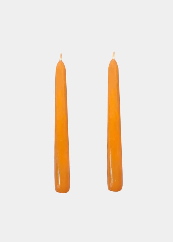 Dupla Vela Castiçal Cônica Laranja P