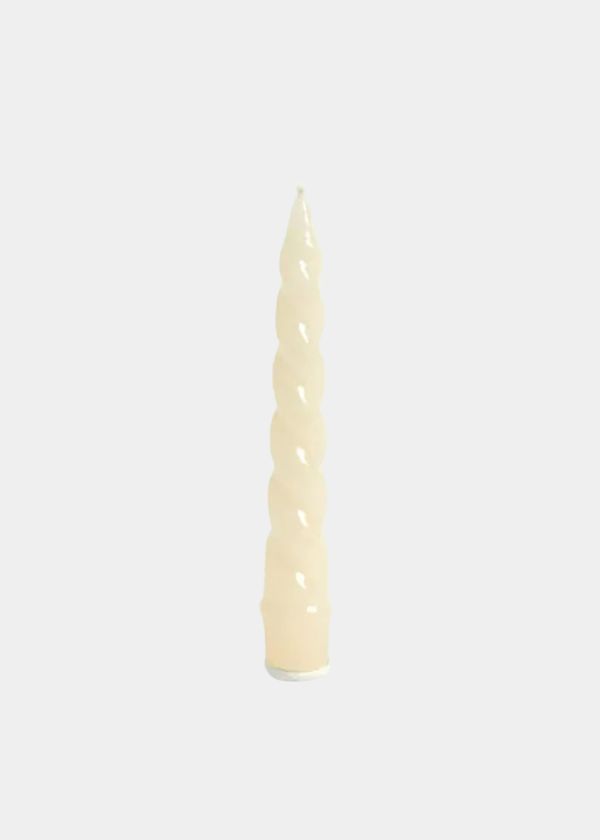 Vela Castiçal Espiral Verniz Off White