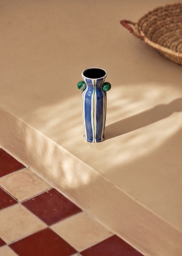 Vaso Cerâmica Agatas Azul
