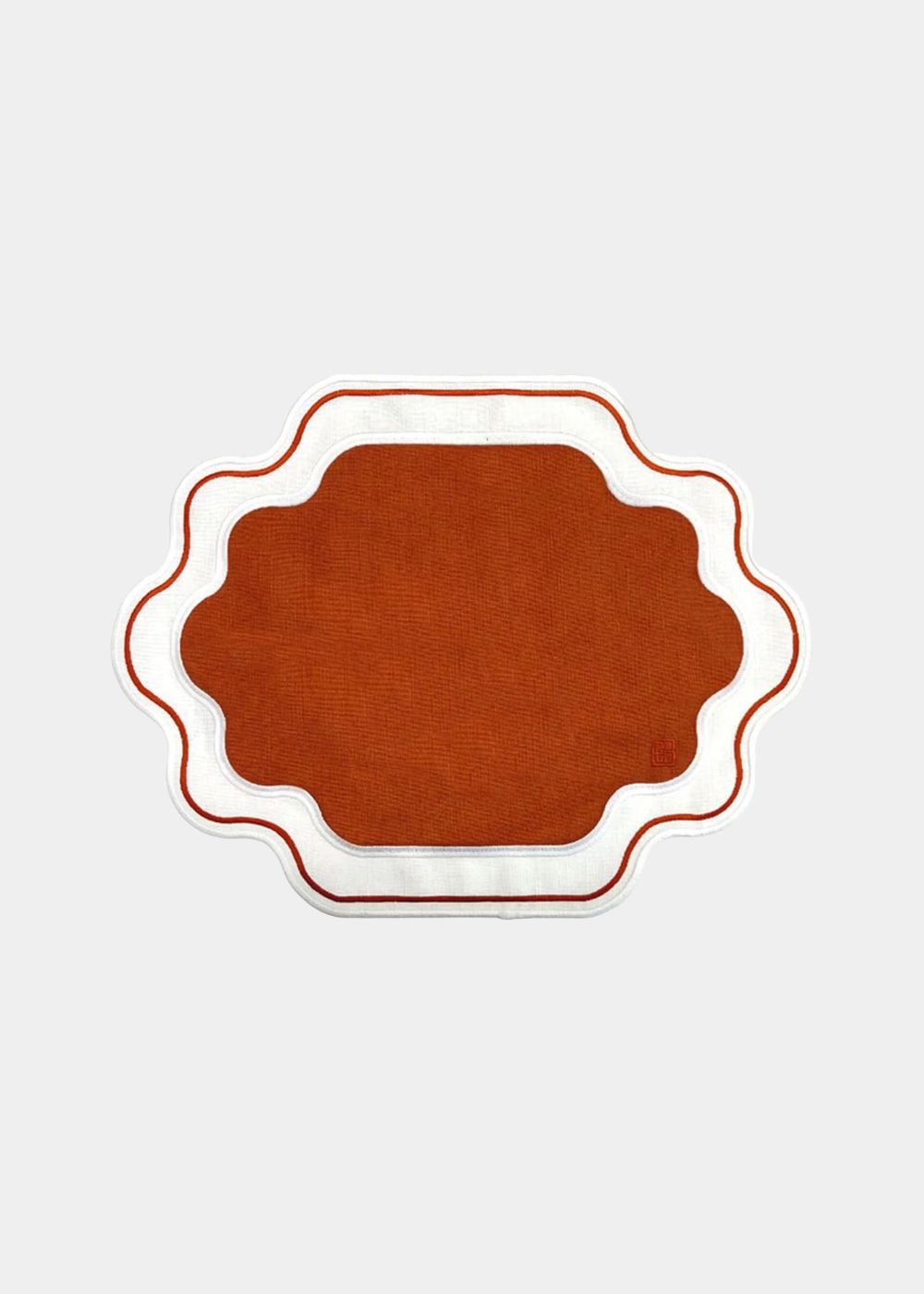 Jogo Americano Ella Terracota E Branco