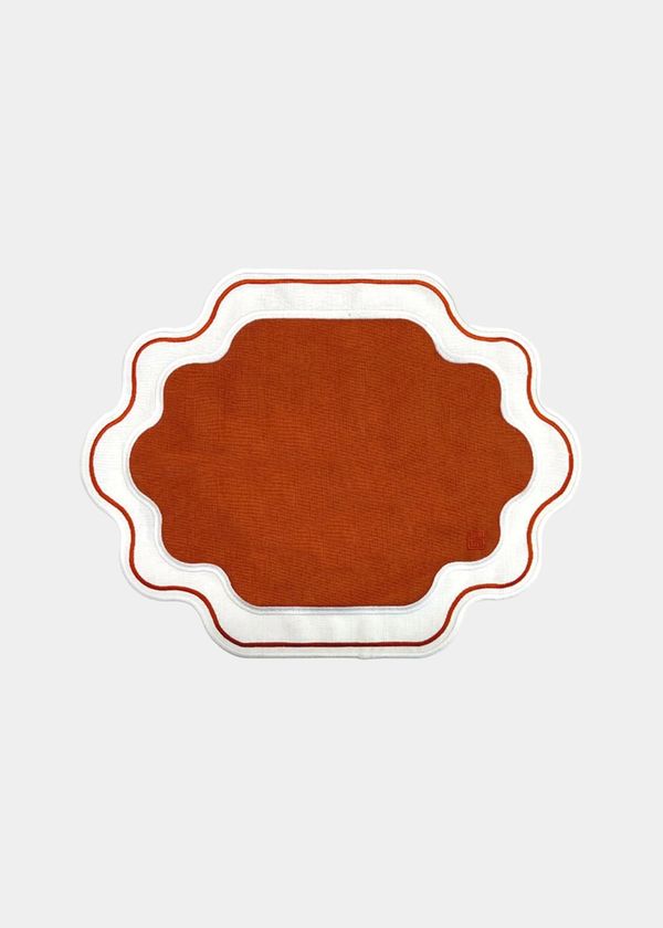 Jogo Americano Ella Terracota E Branco