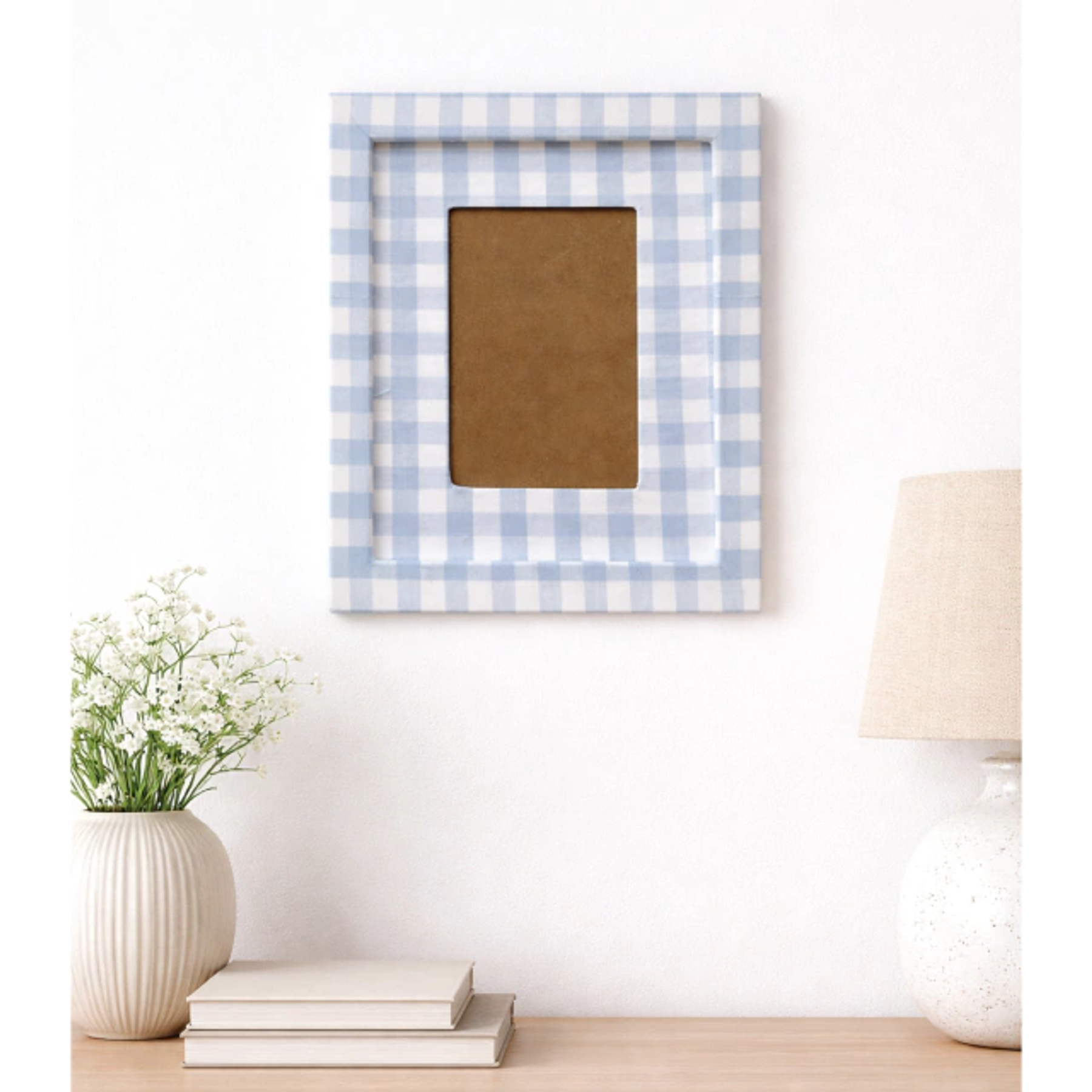 Quadro De Tecido Xadrez Azul 3