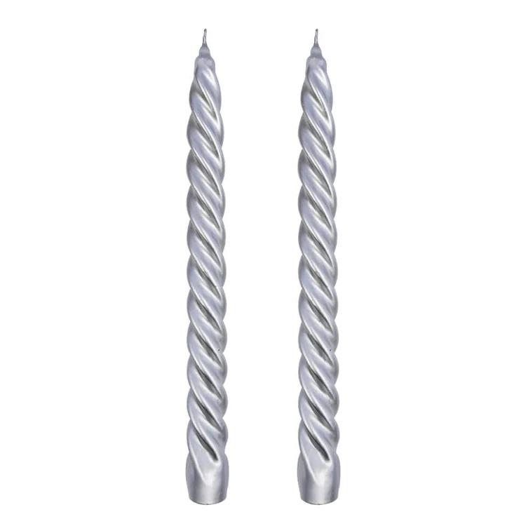 Dupla Vela Castiçal Twist Prata