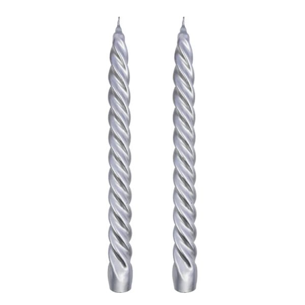 Dupla Vela Castiçal Twist Prata