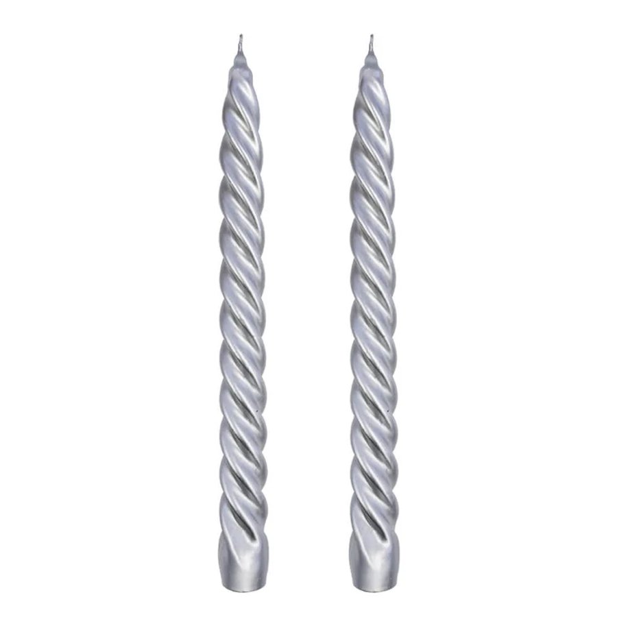 Dupla Vela Castiçal Twist Prata